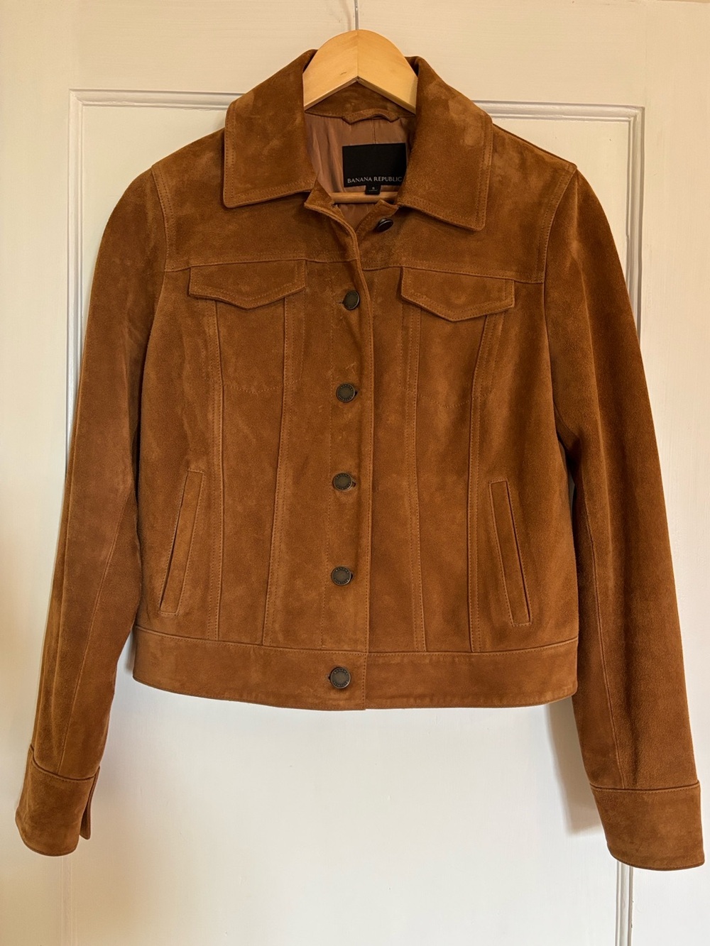 Banana Republic Genuine Suede Jacket - Camel Brown